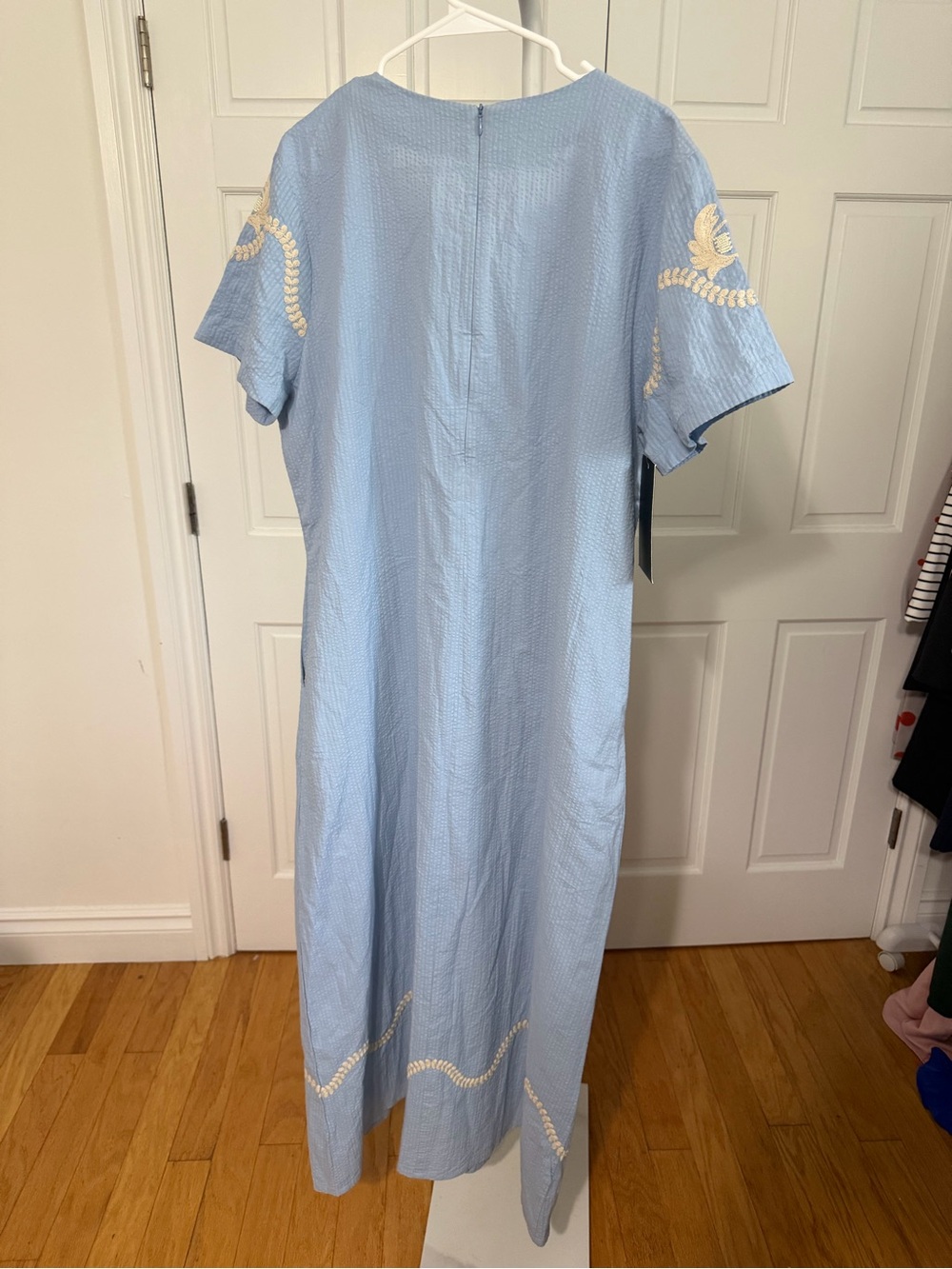 NWT TUCKERNUCK Blue Seersucker Embroidered James Dress Size XXL - Picture 7 of 10